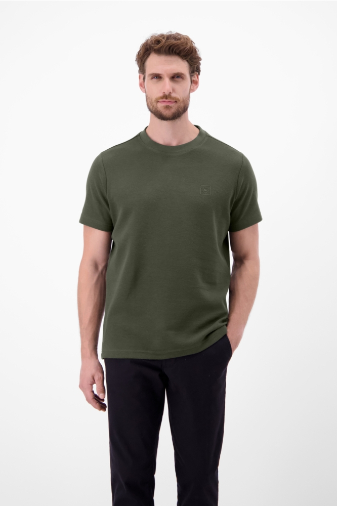 Lerros groene heren t-shirt | Model vooraanzicht