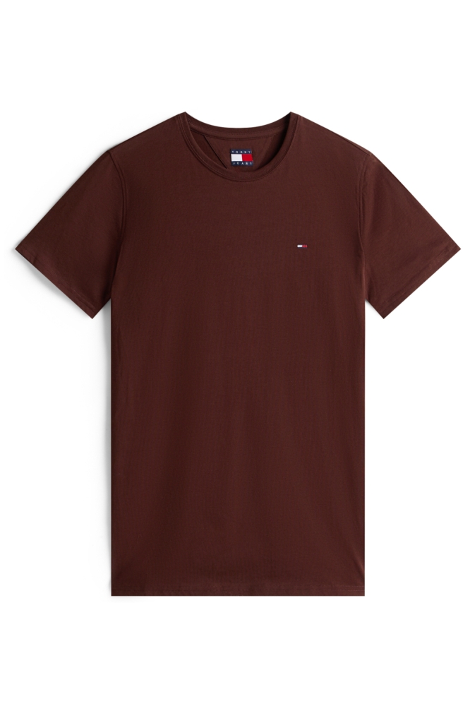 Tommy Jeans bruine heren t-shirt | Vooraanzicht