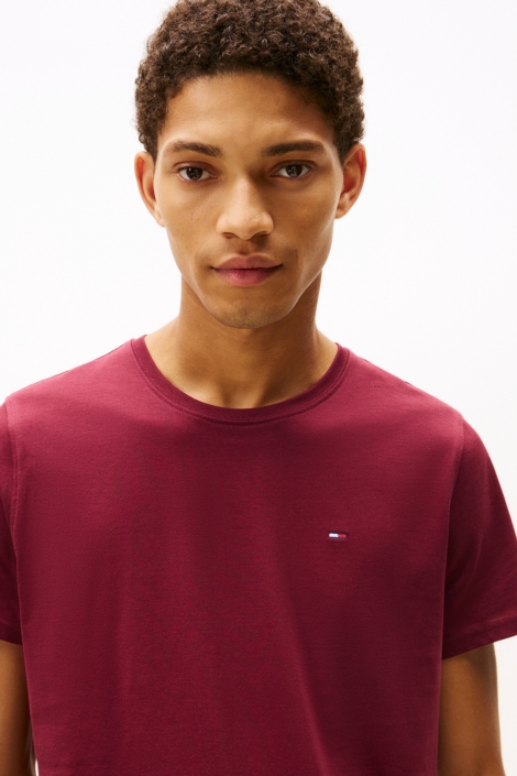 Tommy Jeans bordeaux heren t-shirt | Close up