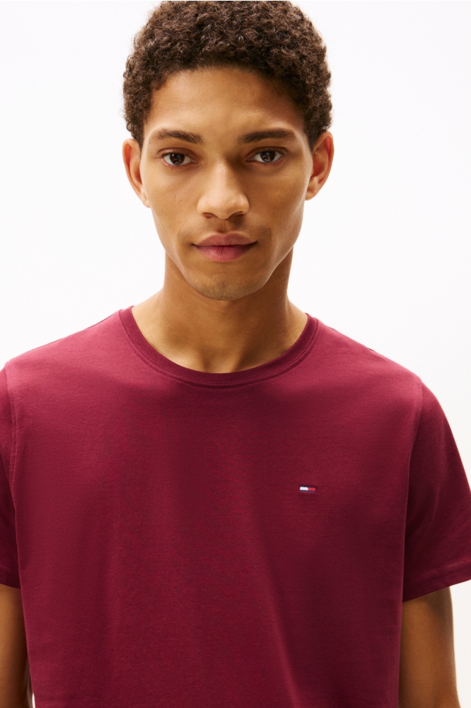 Tommy Jeans bordeaux heren t-shirt | Close up