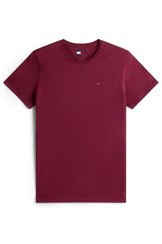 Tommy Jeans bordeaux heren t-shirt | Vooraanzicht