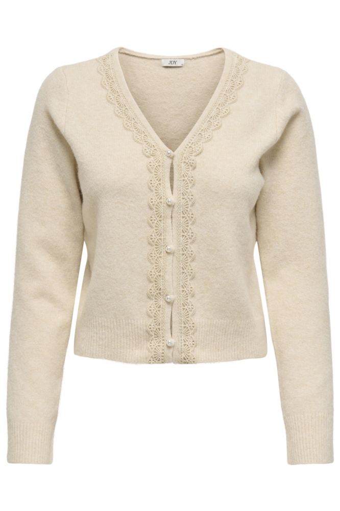 Jacqueline de Yong ecru dames vest | Vooraanzicht