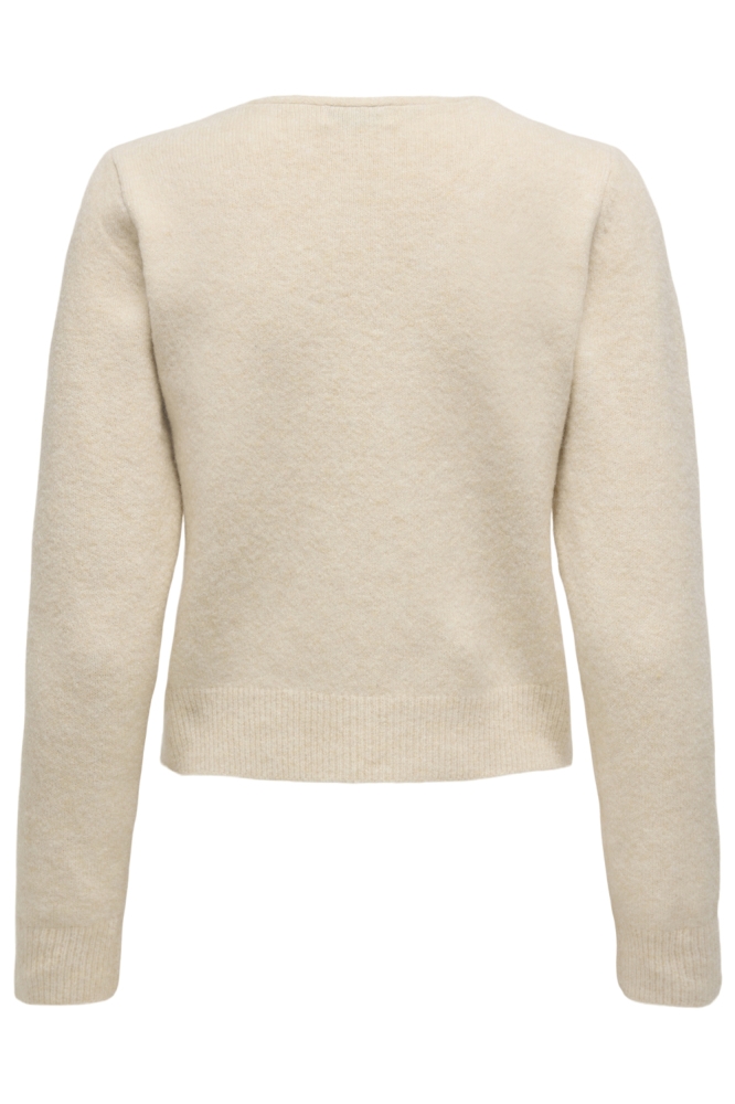 Jacqueline de Yong ecru dames vest | Achteraanzicht