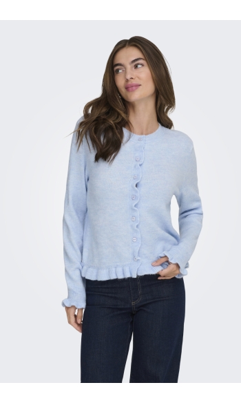 JDYLETTY L/S ON FRILL CARDIGAN KNT 15363485 CASHMERE BLUE