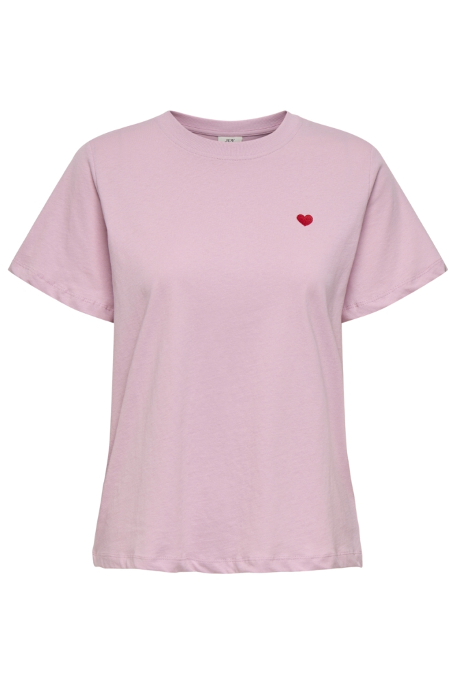Jacqueline de Yong roze dames t-shirt | Vooraanzicht