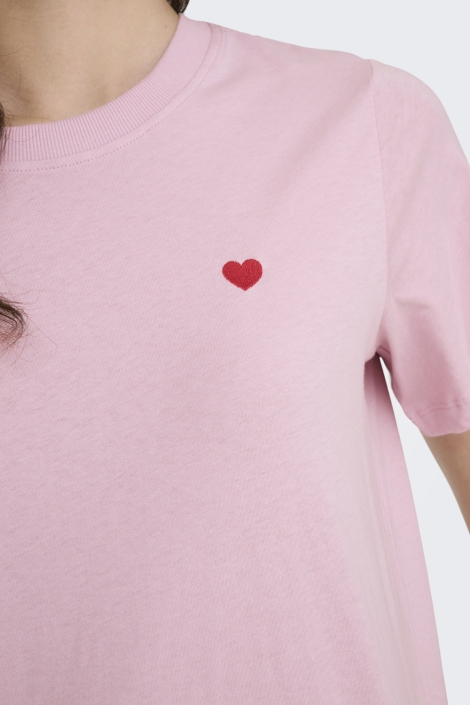 Jacqueline de Yong roze dames t-shirt | Close up