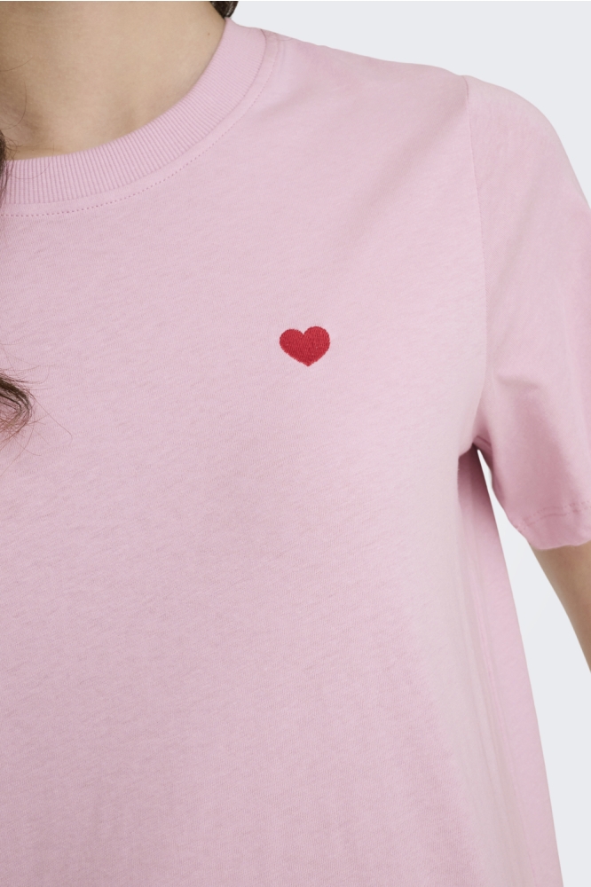 Jacqueline de Yong roze dames t-shirt | Close up