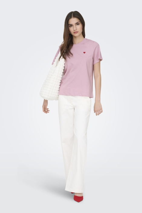 Jacqueline de Yong roze dames t-shirt | Model