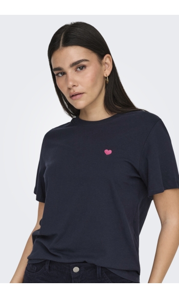 JDYPISA S/S PRINT TOP JRS NOOS 15298612 Sky Captain/PINK PEACOCK
