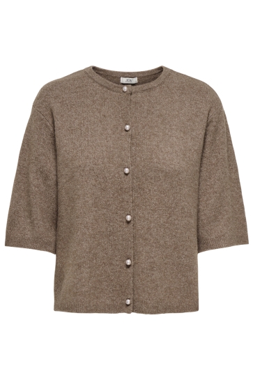 Jacqueline de Yong Vest JDYRUE LIFE 2/4 PEARL CARDIGAN KNT 15363310 CARIBOU/MELANGE W. WHITE PEARL BUUTON