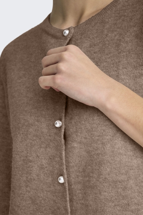 Jacqueline de Yong bruine dames vest | Close up