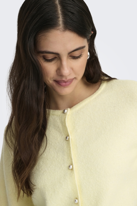 Jacqueline de Yong gele dames vest | Close up