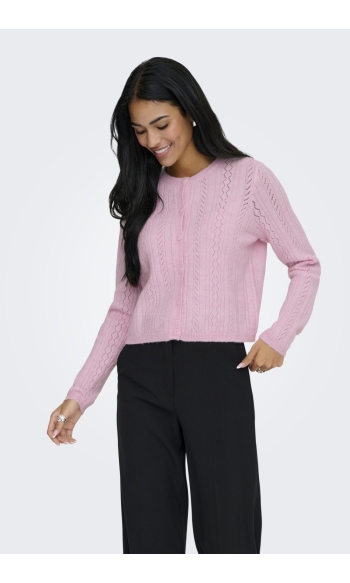 JDYAPRIL LIFE L/S O-NECK CARDIGAN K 15363301 Fragrant Lilac/MELANGE