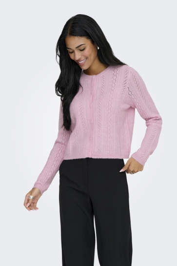 Jacqueline de Yong jdyapril life l/s o-neck cardigan k Roze