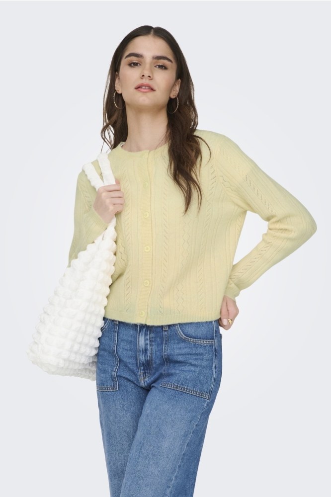 Jacqueline de Yong gele dames vest | Model vooraanzicht