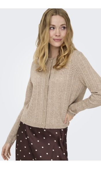 JDYAPRIL LIFE L/S O-NECK CARDIGAN K 15363301 Silver Mink/MELANGE