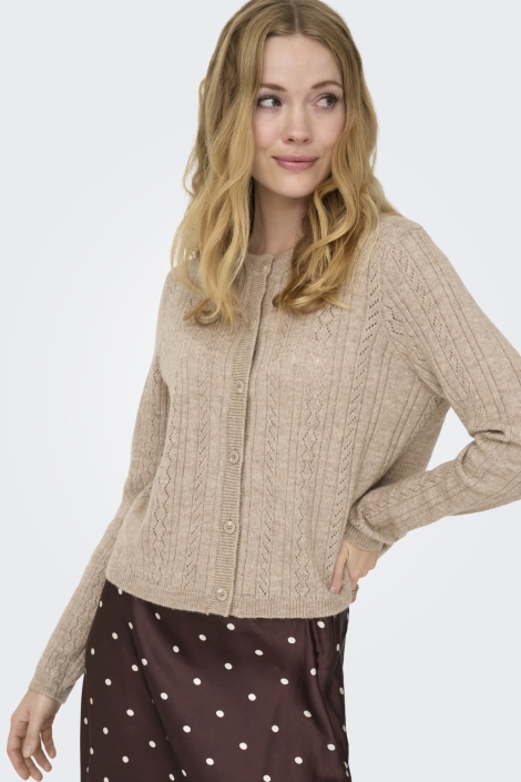 Jacqueline de Yong zand dames vest | Model vooraanzicht