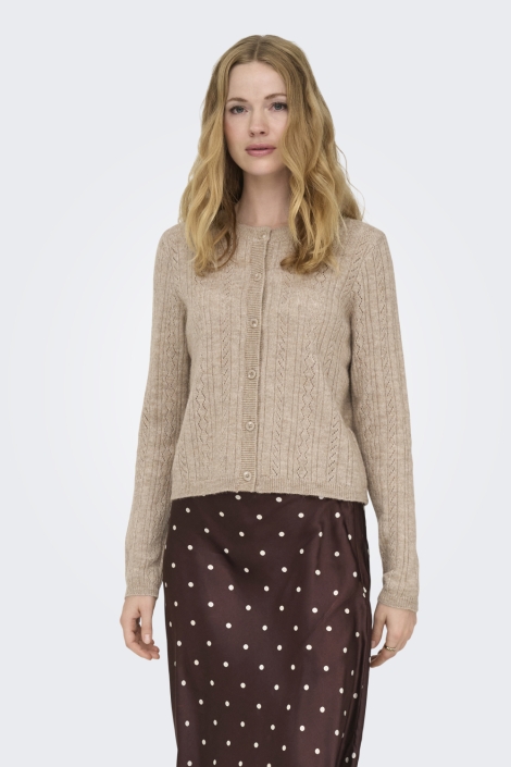 Jacqueline de Yong zand dames vest | Model vooraanzicht