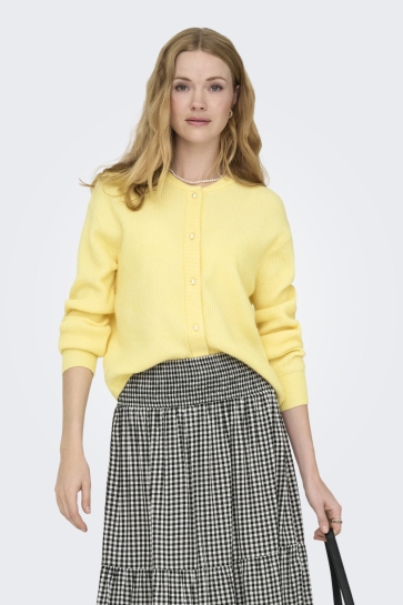 Jacqueline de Yong jdylumi life l/s button cardiga knt Geel