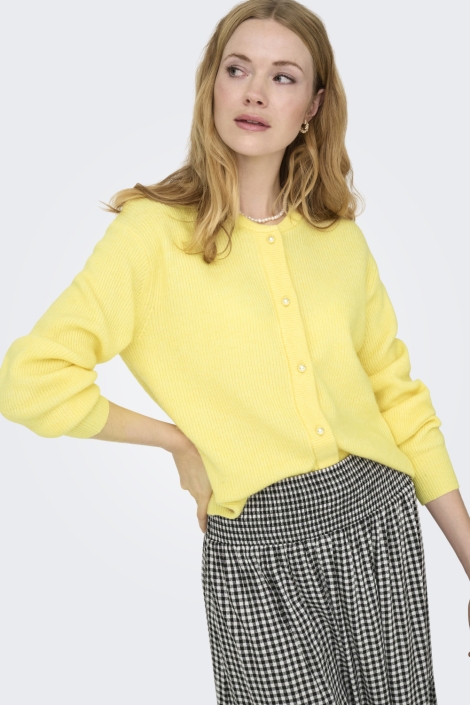 Jacqueline de Yong gele dames vest | Model vooraanzicht