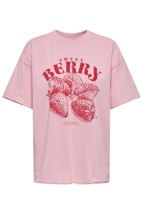 Only roze dames t-shirt | Vooraanzicht