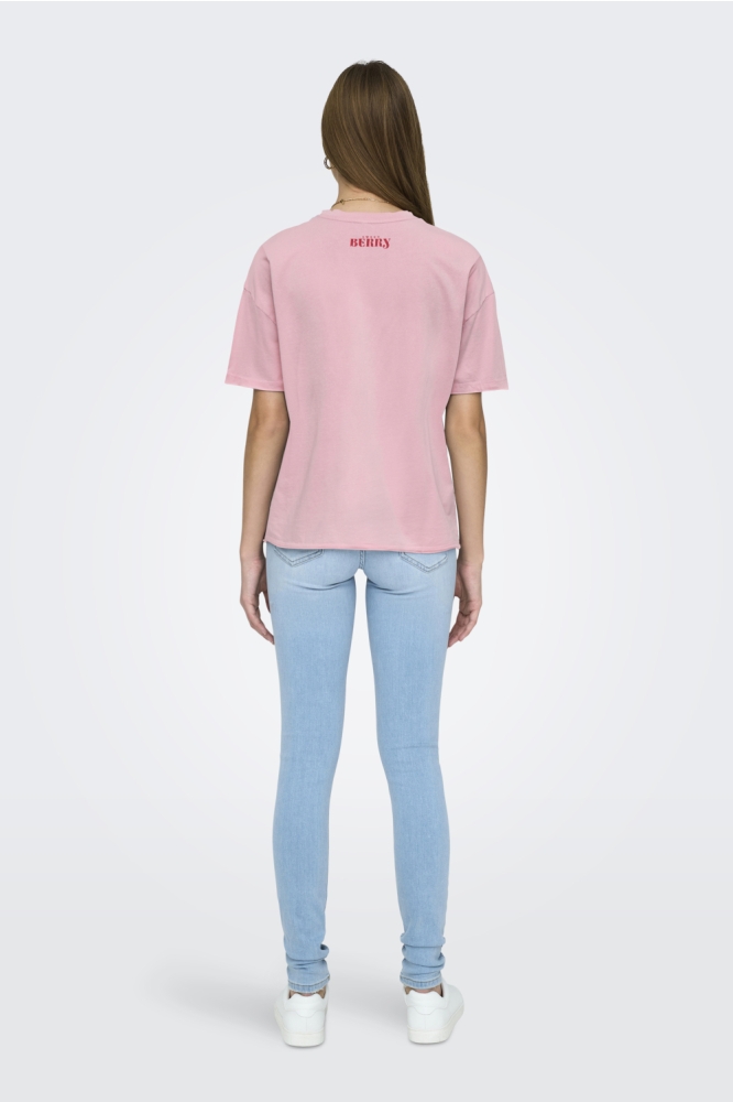 Only roze dames t-shirt | Model