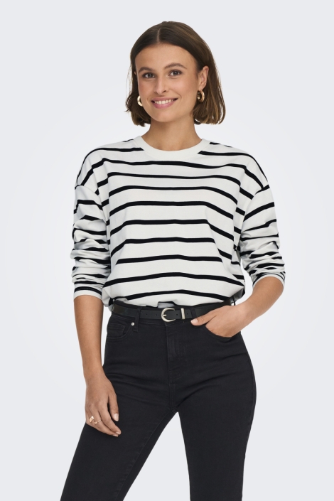 Only witte dames t-shirt | Model vooraanzicht