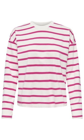 ONLSOPH L/S STRIPE TOP JRS 15310399 CLOUD DANCER/PINK YARRO