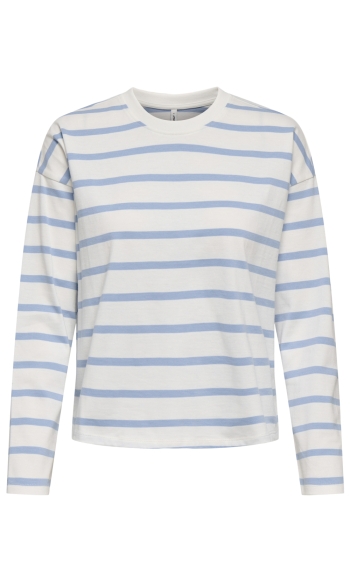 ONLSOPH L/S STRIPE TOP JRS 15310399 CLOUD DANCER/SOFT CHAMBRAY