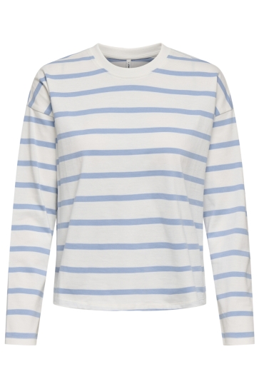 Only onlsoph l/s stripe top jrs Wit
