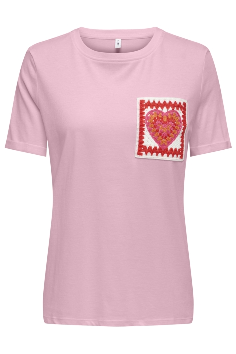 Only roze dames t-shirt | Vooraanzicht
