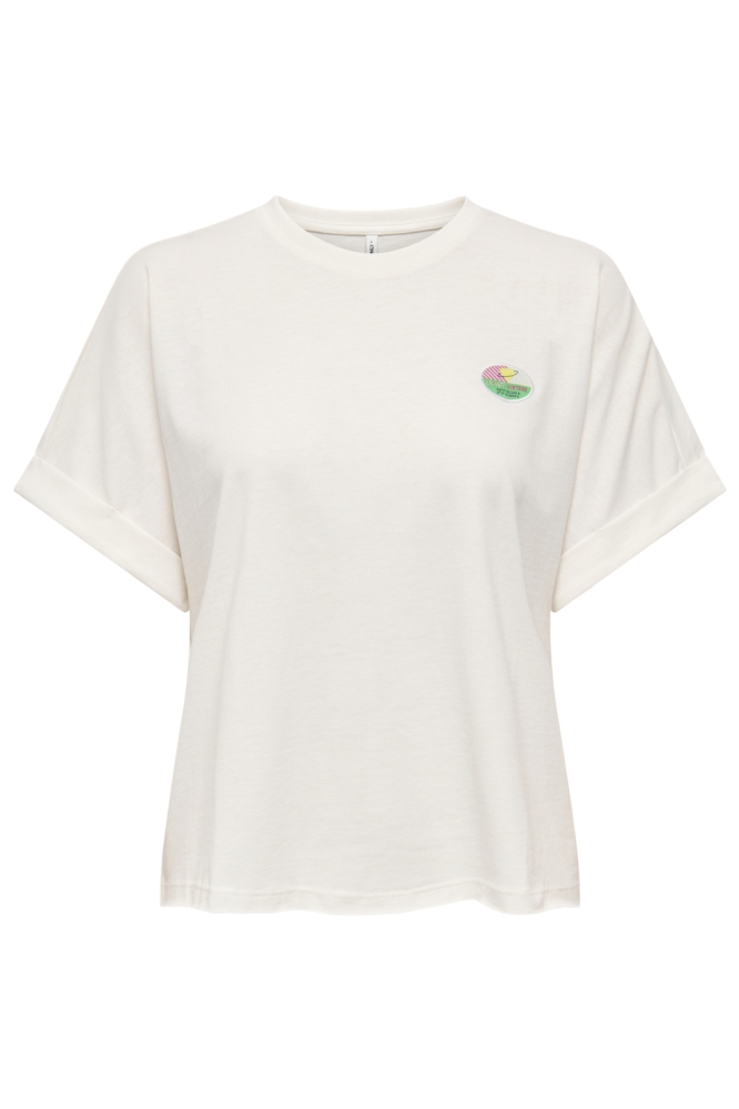 Only witte dames t-shirt | Vooraanzicht