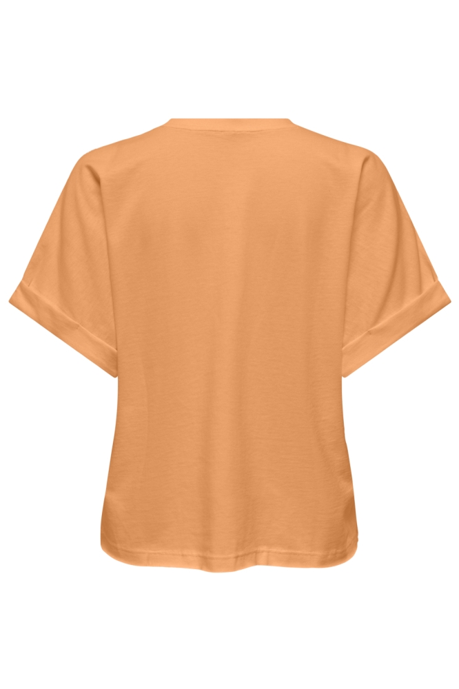 Only oranje dames t-shirt | Achteraanzicht