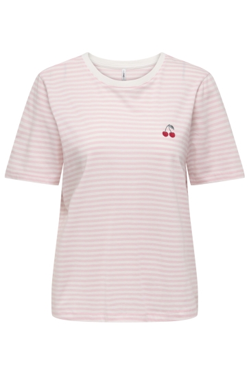 Only onlhappy life s/s emb top jrs Roze