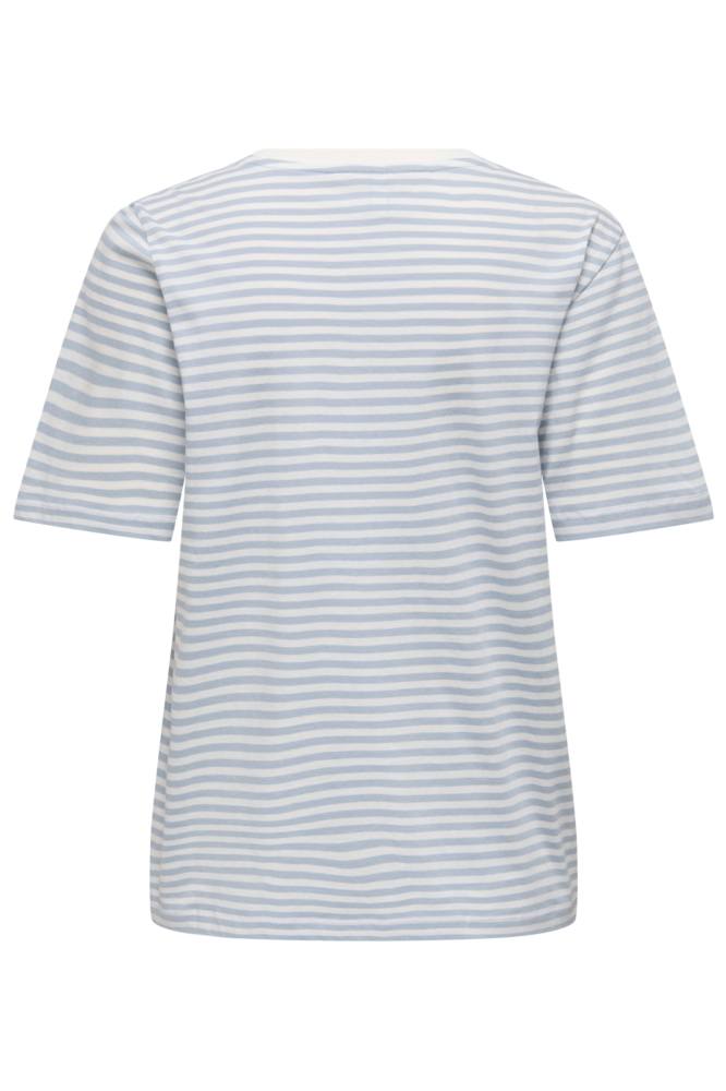 Only blauwe dames t-shirt | Achteraanzicht