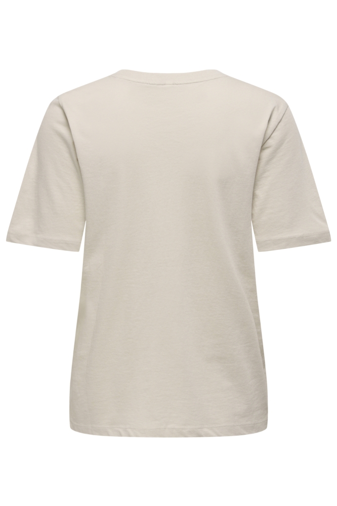 Only beige dames t-shirt | Achteraanzicht