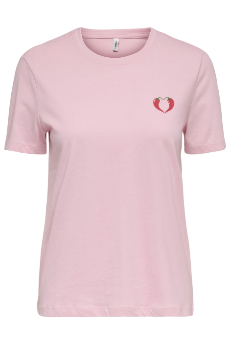 Only roze dames t-shirt | Vooraanzicht