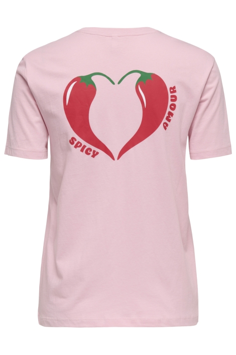 Only roze dames t-shirt | Achteraanzicht