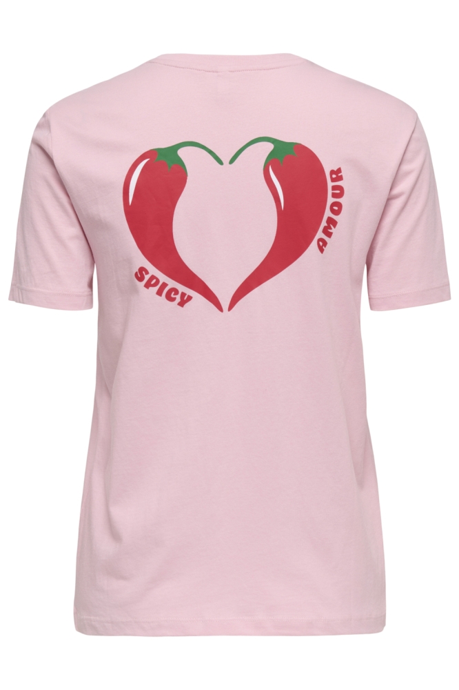 Only roze dames t-shirt | Achteraanzicht
