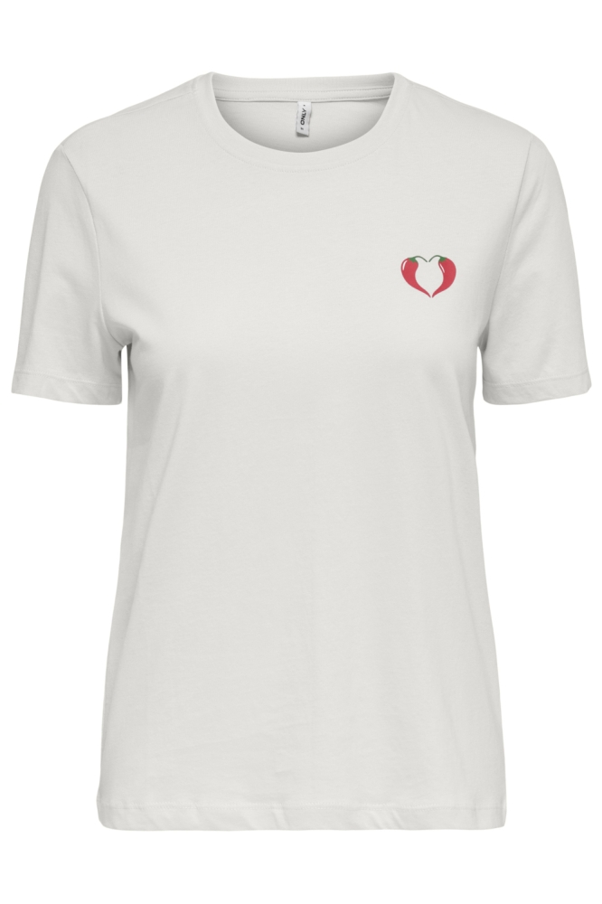 Only witte dames t-shirt | Vooraanzicht