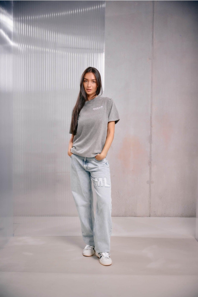 Malelions grijze dames t-shirt | Model