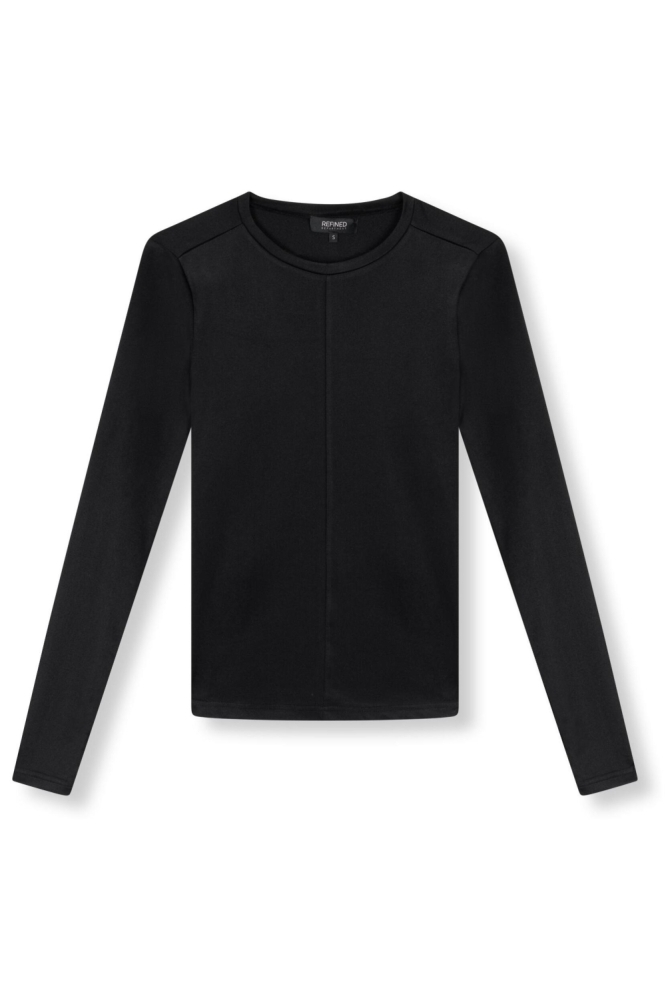 Refined Department zwarte dames t-shirt | Vooraanzicht