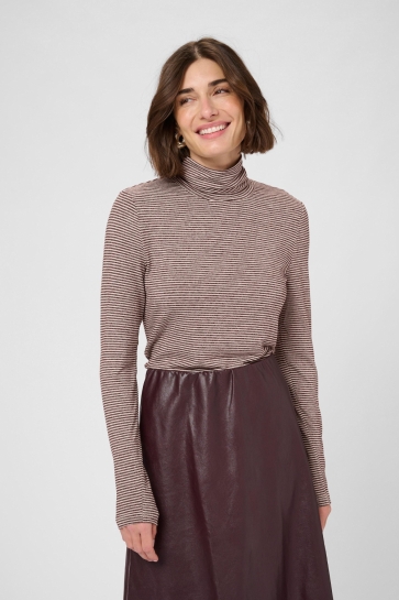 Culture T-shirt CUALEXANDRA JERSEY ROLLNECK 50111030 108473 BORDEAUX/WHITECAP STRIPE