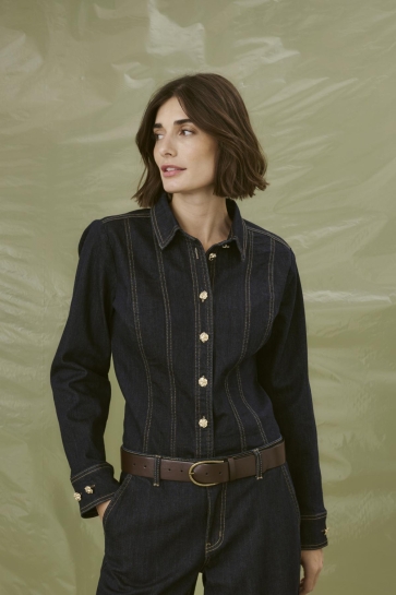 Culture Blouse CUBOBBIE DENIM SHIRT 50112271 500119 RINSE WASH