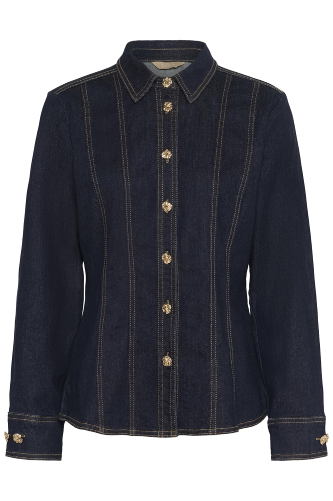 Culture blauwe dames blouse | Vooraanzicht