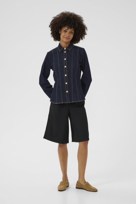 Culture blauwe dames blouse | Model