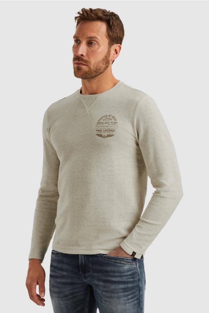 PME legend grijze heren t-shirt | Model zijaanzicht