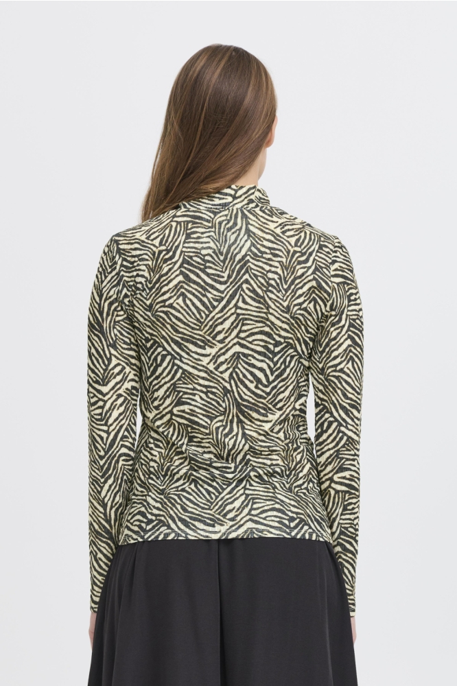 Ichi zwarte dames t-shirt | Model achteraanzicht