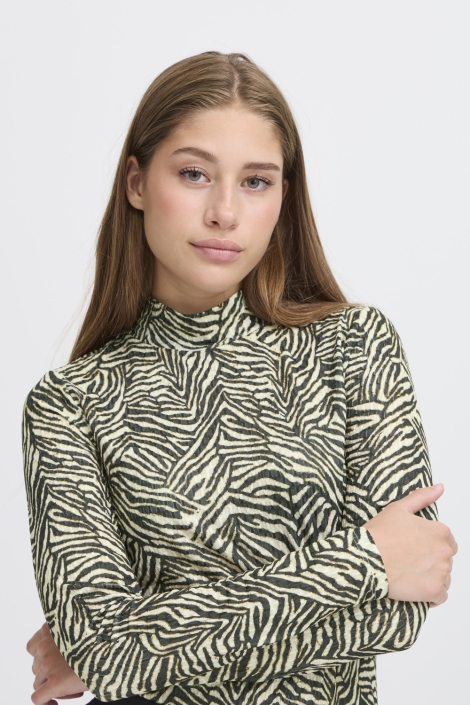 Ichi zwarte dames t-shirt | Close up