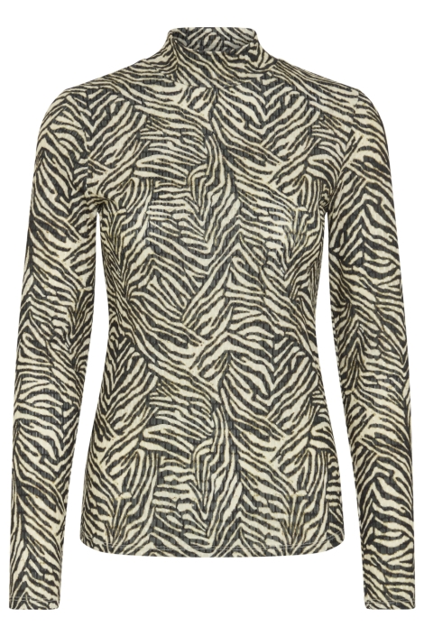 Ichi zwarte dames t-shirt | Vooraanzicht